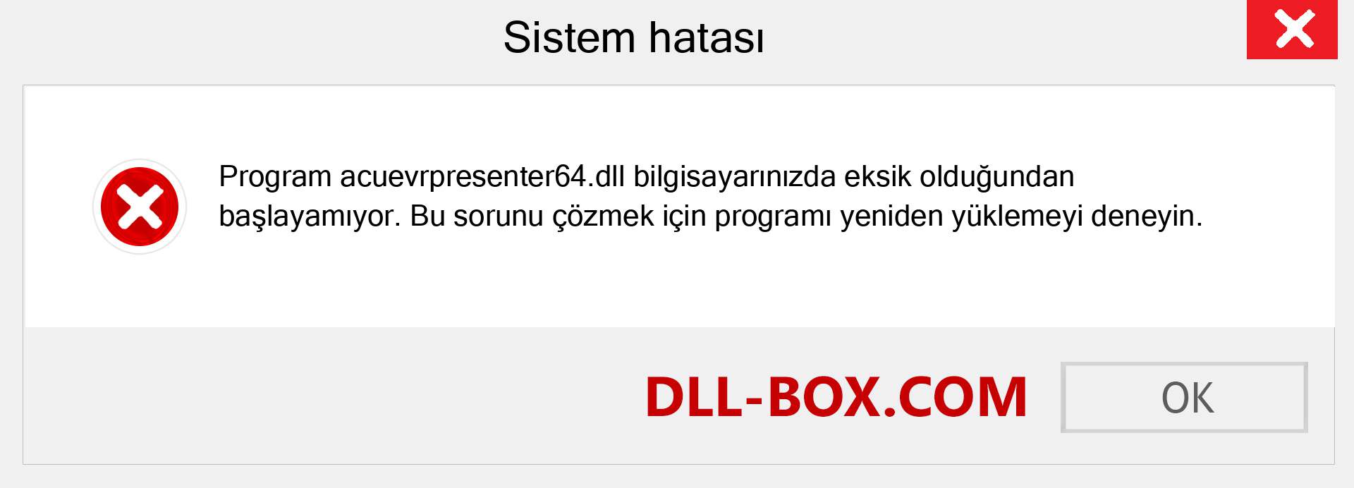 acuevrpresenter64.dll dosyası eksik mi? Windows 7, 8, 10 için İndirin - Windows'ta acuevrpresenter64 dll Eksik Hatasını Düzeltin, fotoğraflar, resimler